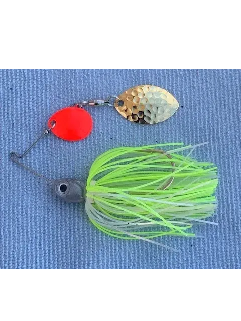 accent fishing lures Jacob Wheeler Wheel's Deal Spinnerbait 3/4oz. Pearl Chartreuse these feature Wheelers specifically designed blade combinations to excel in a variety of scenarios Subtle Series "Accent Spin" -