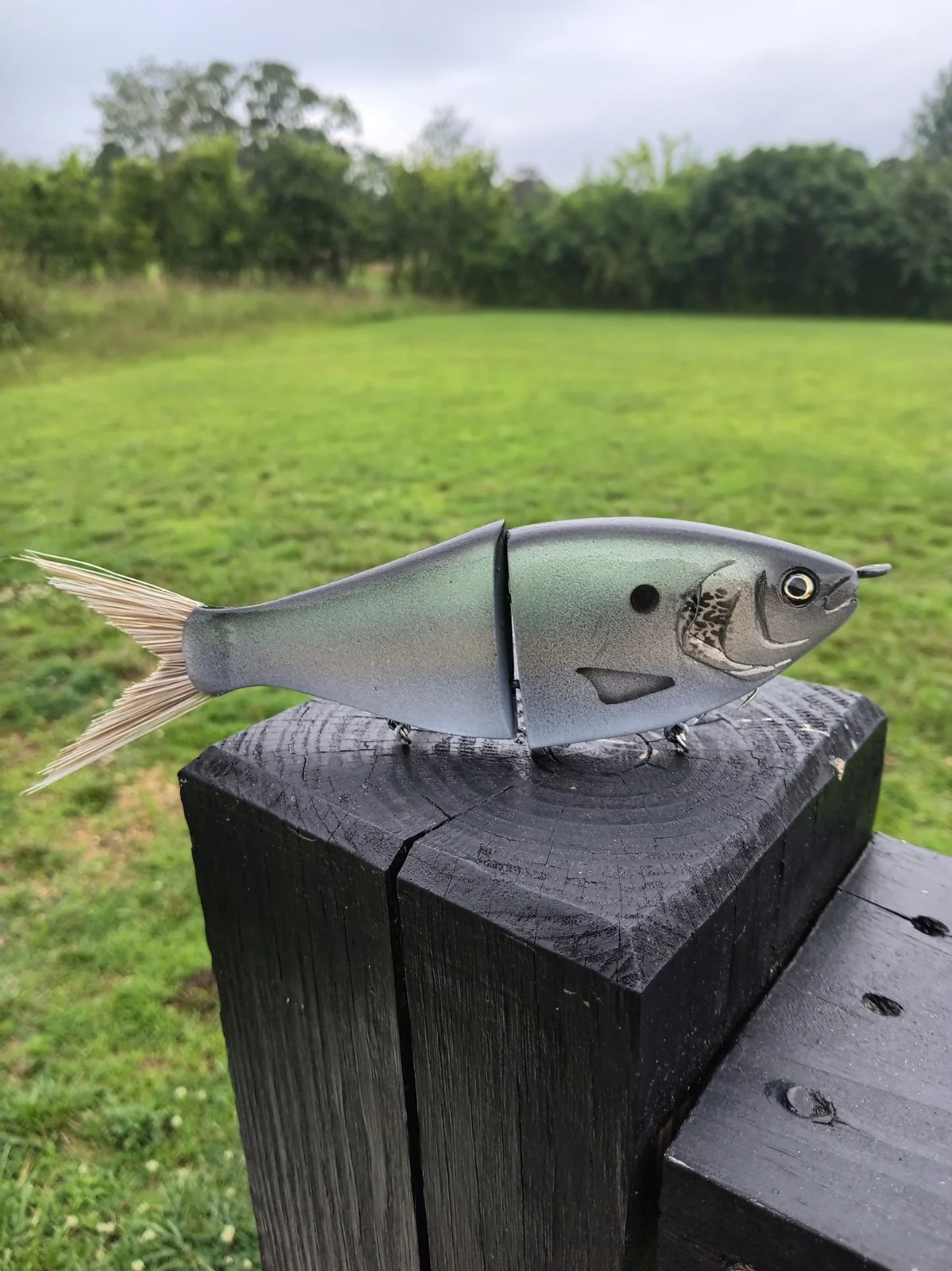 8 Dark Gizzard Shad Handmade Swimbait by Cali Glide Swimbaits