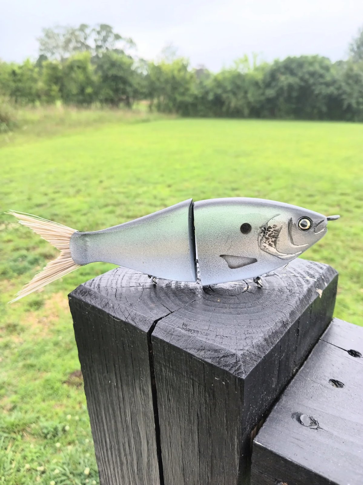 8 Dark Gizzard Shad Handmade Swimbait by Cali Glide Swimbaits